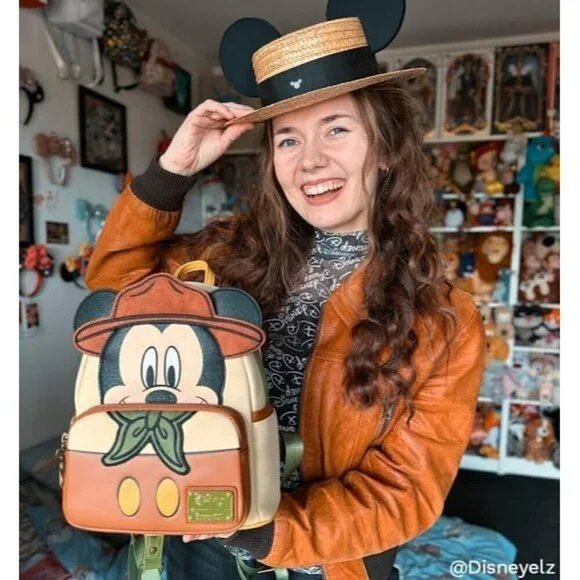 Women Disney Mickey Mouse Adventureland Cosplay Double Strap Shoulder Bag Purse